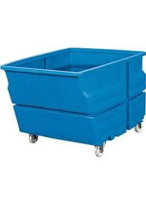 ASECOS Mehrzweckbehälter, Polyethylen, blau, 600 l, B 825 x T 1240 x H 900 mm, mit Rollen