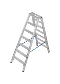 Krause Aluminium tredenboktrap, met R13-slipweerstand, tweezijdig begaanbaar, 2x7 stappen