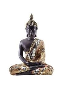 Buddha , Braun, Goldfarben , Kunststoff , 32x45x20 cm , sitzend , Dekoration, Dekofiguren & Skulpturen, Buddha-statuen