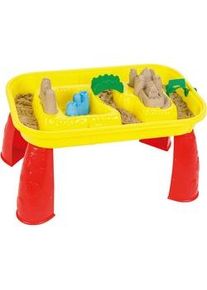 Sand- UND Wassertisch , Gelb, Rot , Kunststoff , 38x38x58 cm , unisex , EN 71, Ce , Freizeit & Co, Gartenspielzeug, Wasserspielzeug