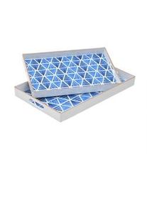 Serviertablett-Set , Blau , Kunststoff , 2-teilig , rechteckig,rechteckig , 30x4x46 cm , Geschirr, Tischkultur & Serviergeschirr, Tabletts