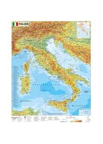 Stiefel Wandkarte Kleinformat Italien Physisch - Heinrich Stiefel Karte (im Sinne von Landkarte)