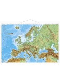 Stiefel Wandkarte Kleinformat Europa Physisch Mit Metallstäben Karte (im Sinne von Landkarte)