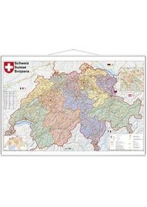 Stiefel Wandkarte Kleinformat Schweiz Postleitzahlen Mit Metallstäben. Suisse. Svizzera Karte (im Sinne von Landkarte)
