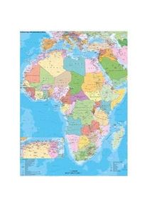 Stiefel Wandkarte Großformat Afrika Politischmit Postleitbereichen Englische Ausgabe Ohne Metallstäbe Karte (im Sinne von Landkarte)