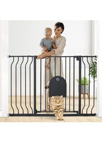Barrière de sécurité enfant extensible Barrière d'escalier fermeture facile H.76 x l.75 - 111 cm max. noir
