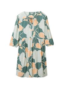Tom Tailor Damen Plus - Kleid mit Allover Print, grün, Allover Print, Gr. 46, viskose
