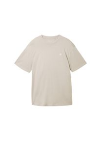 Tom Tailor Denim Herren Relaxed T-Shirt, grau, Uni, Gr. M, baumwolle