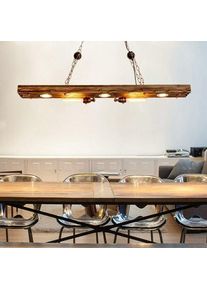 Senderpick - Chandelier industriel vintage à suspension en bois Lampe de plafond rétro à hauteur réglable Lampe de table pour salle à manger,