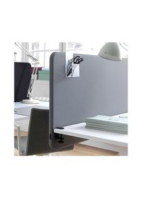 Pared separadora acústica para mesa estándar con esquinas redondeadas, altura 650 mm, textil, anchura 800 mm, gris