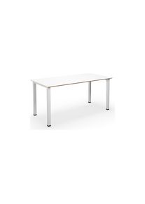 Mesa multiusos DUO-U Trend, tablero recto, profundidad 800 mm, anchura 1400 mm, blanco, blanco