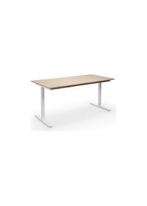 Mesa multiusos DUO-T Trend, tablero recto, profundidad 800 mm, anchura 1400 mm, roble/blanco