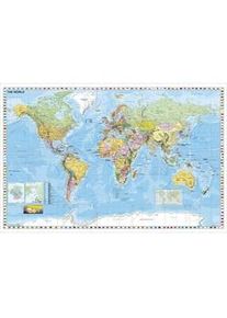 Stiefel Wandkarte Großformat Weltkarte Politisch Mit Flaggenrand Englische Ausgabe Ohne Metallstäbe Karte (im Sinne von Landkarte)
