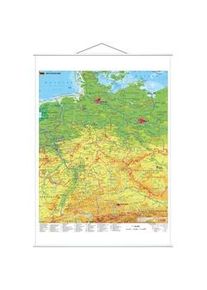 Stiefel Wandkarte Großformat Deutschland Physisch Laminiert Mit Metallleisten - Heinrich Stiefel Karte (im Sinne von Landkarte)