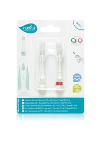 Nuvita Sonic Clean&Care Replacement Brush Heads Vervangende Opzetstuk voor Sonische Batterij Tandenborstel voor baby’s Sonic Clean&Care Medium Red/Whi