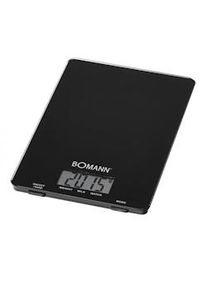 Bomann KW 1515 CB Báscula de Cocina Digital Extraplana, Medición 1gr, Hasta 5 kg, LCD, Función Tara, Vidrio, Negro