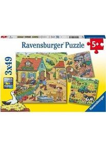 Ravensburger Kinderpuzzle - 05078 Viel Los Auf Dem Bauernhof - Puzzle Für Kinder Ab 5 Jahren Mit 3X49 Teilen