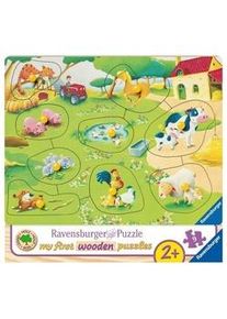 Ravensburger Kinderpuzzle - 03683 Kleiner Bauernhof - My First Wooden Puzzle Mit 9 Teilen - Puzzle Für Kinder Ab 2 Jahren - Holzpuzzle
