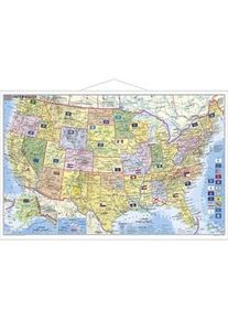 Stiefel Wandkarte Kleinformat Usa Bundesstaaten Mit Postleitzahlen Englische Ausgabe Mit Metallstäben Karte (im Sinne von Landkarte)