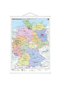Stiefel Wandkarte Kleinformat Deutschland Politisch Mit Metallstäben Karte (im Sinne von Landkarte)