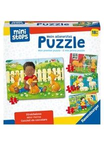 Ravensburger Ministeps 4169 Mein Allererstes Puzzle: Streichelzoo - 4 Erste Puzzles Mit 2-5 Teilen Spielzeug Ab 18 Monate