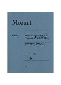 Klarinettenquintett A-Dur Kv 581 Und Fragment Kv Anh. 91 (516C) Klarinette 2 Violinen Viola Und Violoncello Stimmens - Wolfgang Amadeus Mozart - K