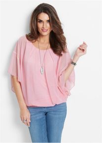 Chiffon blouse met ondershirt - roze - maat 44 - bonprix