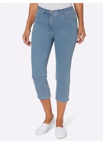 Dames 3/4-jeans met sierveters in blue-bleached ,maat 38, WITT, 81% Katoen, 17% Polyester, 2% Elastan