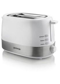 Gorenje Toaster , Weiß , Kunststoff , 30.7x18x16.7 cm , Auftaufunktion, automatischer Auswurf nach Röstende , Küchengeräte, Toaster