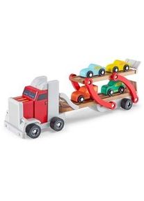 My Baby Lou Autotransporter , Multicolor , Holz, Kunststoff, Holzwerkstoff , Buche , 9.2x13.5x37.7 cm , farbecht , Spielzeug, Kinderfahrzeuge