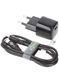 goobay Lightning/USB-CTM PD-Ladeset 30 W, USB-CTM Netzteil 30 W inklusive USB-CTM auf Lightning Kabel für z.B. iPhone 12