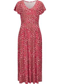 Dames Jersey jurk aardbei/champagne bedrukt Maat 48