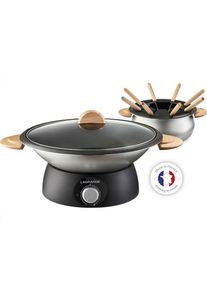 Set wok et fondue électrique 900w 8 fourchettes Lagrange 349019 - noir