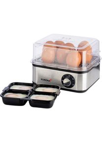 Korona - 25303 Cuiseur à oeufs avec fonction de cuisson-vapeur acier inoxydable, noir