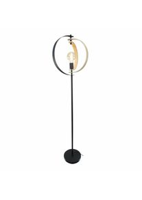 C-Création - Lampadaire en bois et métal noir FLAMEL pour utilisation en intérieur - Style Scandinave - D40 cm - 1 ampoule 8W, douille E27