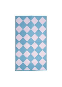 Rice - Recycled Plastic Runner 150x90 cm Blue Harlequin