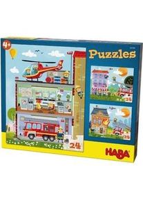 Haba Puzzle Kleine Feuerwehr 3X24-Teilig