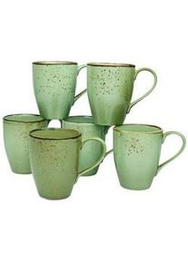 Creatable Kaffeebecherset , Grün , Keramik , 6-teilig , 300 ml , Geschirr, Tassen, Tassen Sets