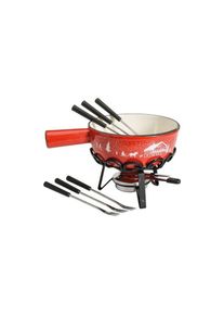 Table&cook - Service a fondue savoyarde 22 cm frise hiver rouge