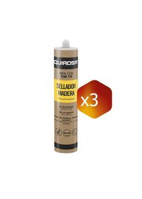 Quiadsa - Pack de 3 cartuchos Sellador barnizable para madera CM-10 (Roble) (∼300 ml.)