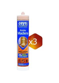 Ceys - Pack de 3 cartuchos Sellador para madera (Roble) (∼300 ml.)