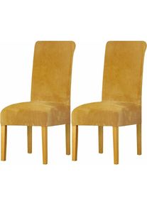 Ccykxa - Housse de chaise en velours spandex extensible avec bande élastique, grande chaise de salle à manger en velours pour restaurant, hôtel,