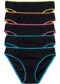 Lot de 5 slips - noir - taille 38/40 (S) avec coton - bonprix