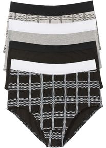Lot de 4 slips taille haute coton - noir - taille 38/40 (S) avec coton - bonprix