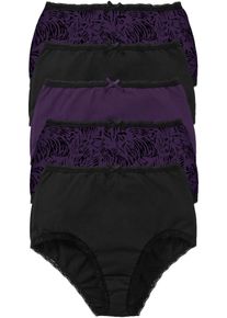 Lot de 5 slips taille haute - noir - taille 38/40 (S) avec coton - bonprix