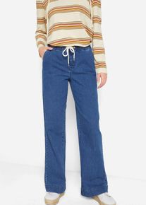 Jean large taille mi-haute extensible - bleu - taille 36 avec coton - bonprix