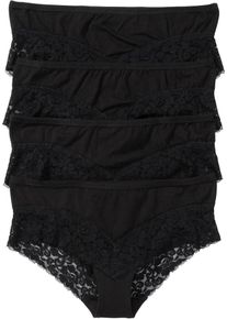 Lot de 4 culottes à dentelle - noir - taille 38/40 (S) avec coton - bonprix