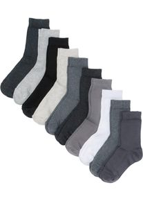 Lot de 10 paires de chaussettes coton - gris - taille 39-42 avec coton - bonprix