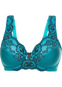 Soutien-gorge minimiseur à armatures et dentelle - pétrole - taille 100C - bonprix