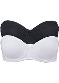 Lot de 2 soutiens-gorge coton multi-positions à armatures - blanc - taille 95D avec coton - bonprix